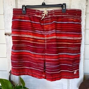 CARIBBEAN JOE,MENS SWIM TRUNKS, BEACHWEAR WITH DRAWSTRING. 100% POLYESTER.SIZE M